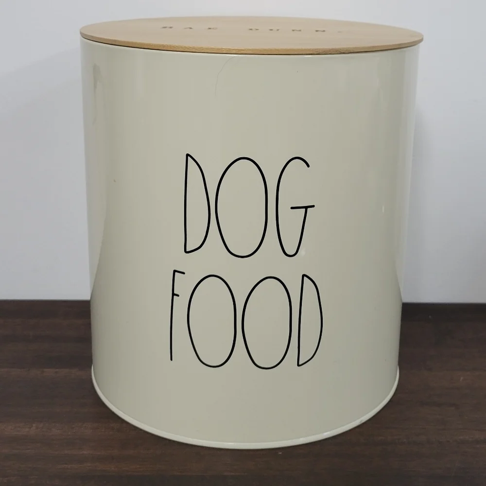 Rae Dunn Tin Dog Food Storage Container - Picture 1 of 2